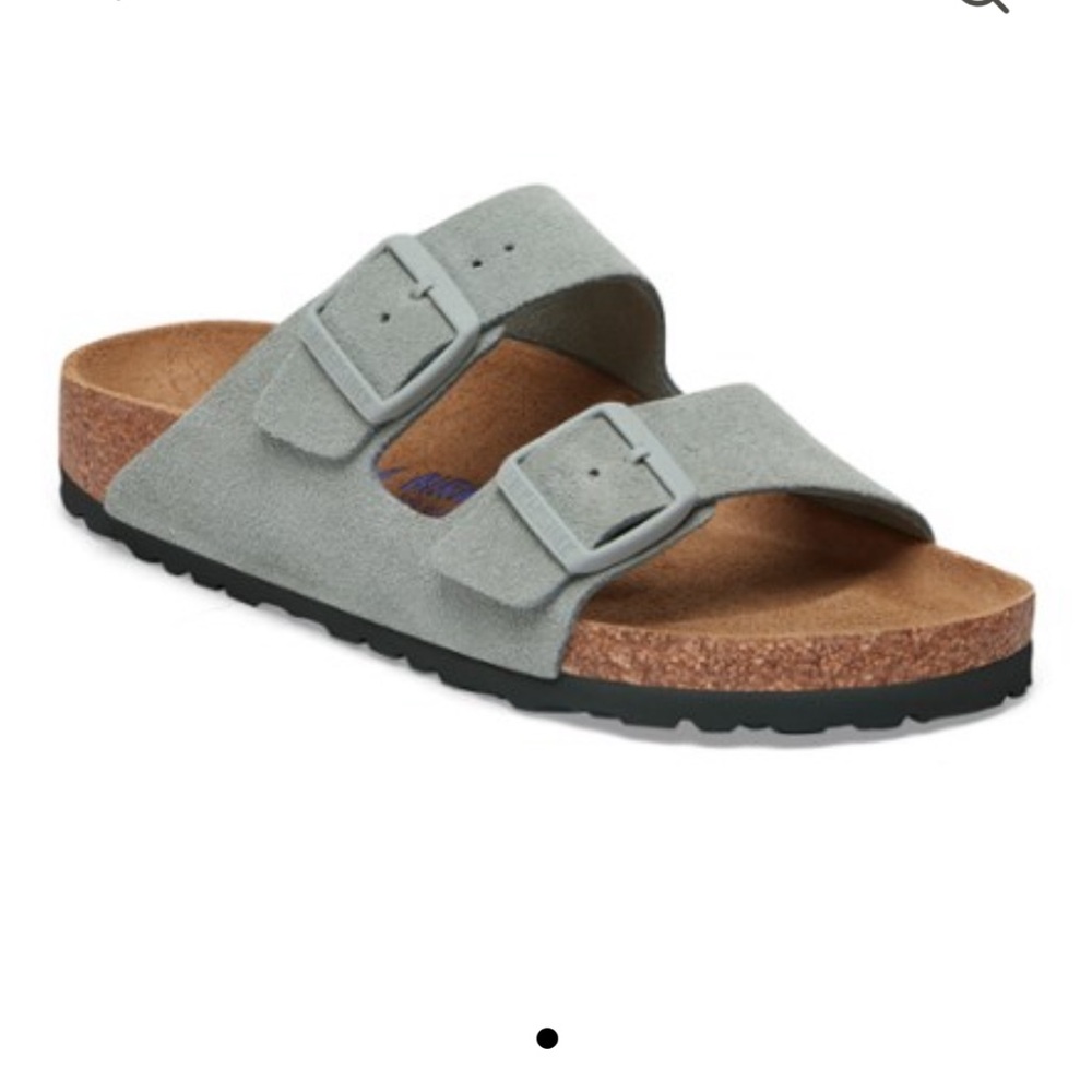NWT Birkenstock Arizona Suede Double Strap Sandals in Light Gray